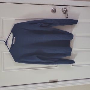 Women's EWM brand, crewneck, washable lambswool, blue, sweater